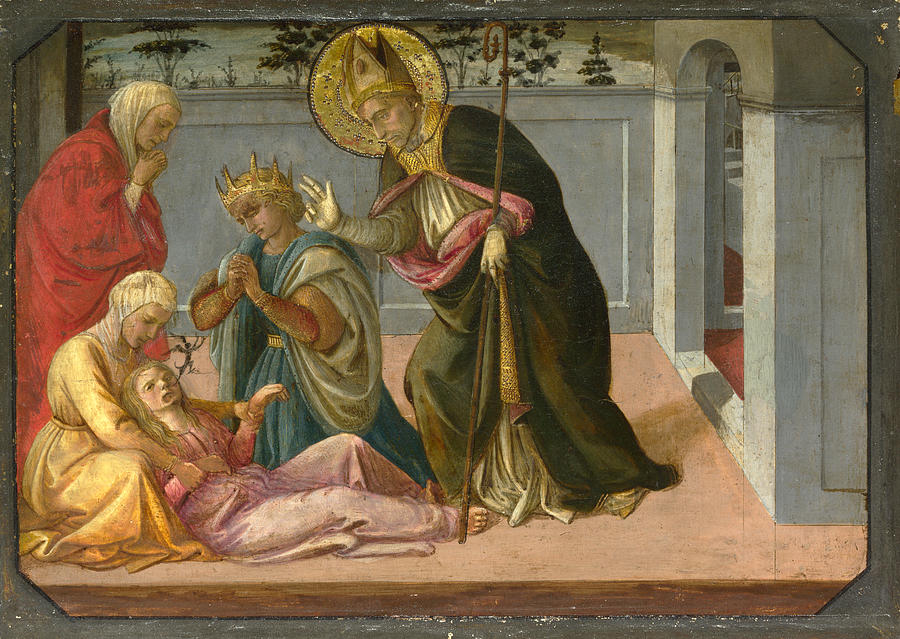 Saint Zeno exorcising the Daughter of Gallienus Painting by Fra Filippo Lippi and Workshop