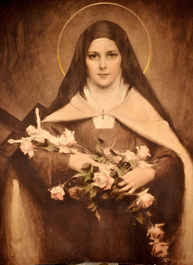 Saintly Nun With Flowers Photograph by Jay Milo