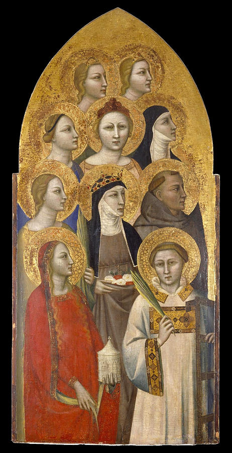 Saints and Angels Painting by Allegretto Nuzi