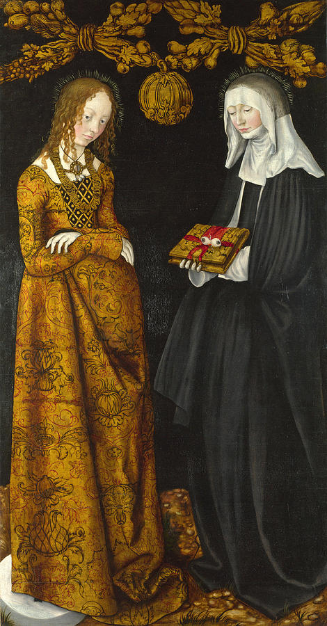 Saints Christina and Ottilia Painting by Lucas Cranach the Elder