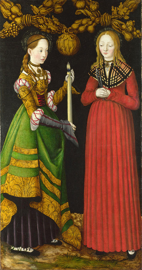 Saints Genevieve and Apollonia Painting by Lucas Cranach the Elder