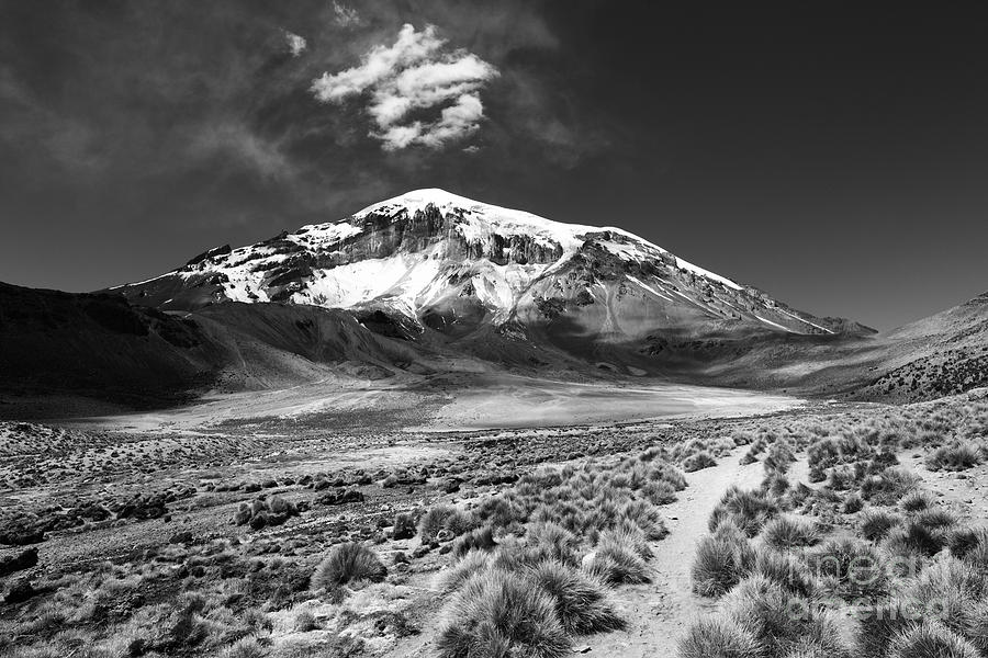 Sajama Volcano Monochrome Photograph by James Brunker