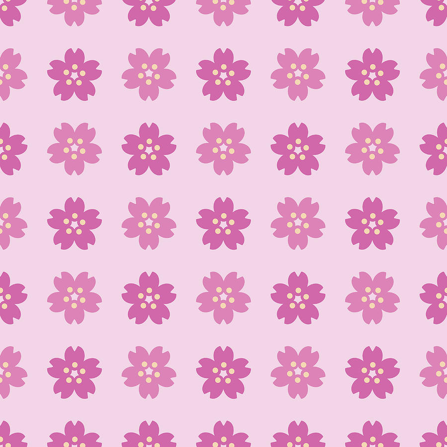 Sakura pattern background Drawing by Ja_inter