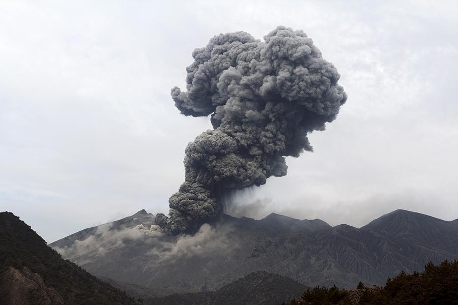 Sakurajima volcano erupting, Japan, 2012 Photograph by Science Photo ...