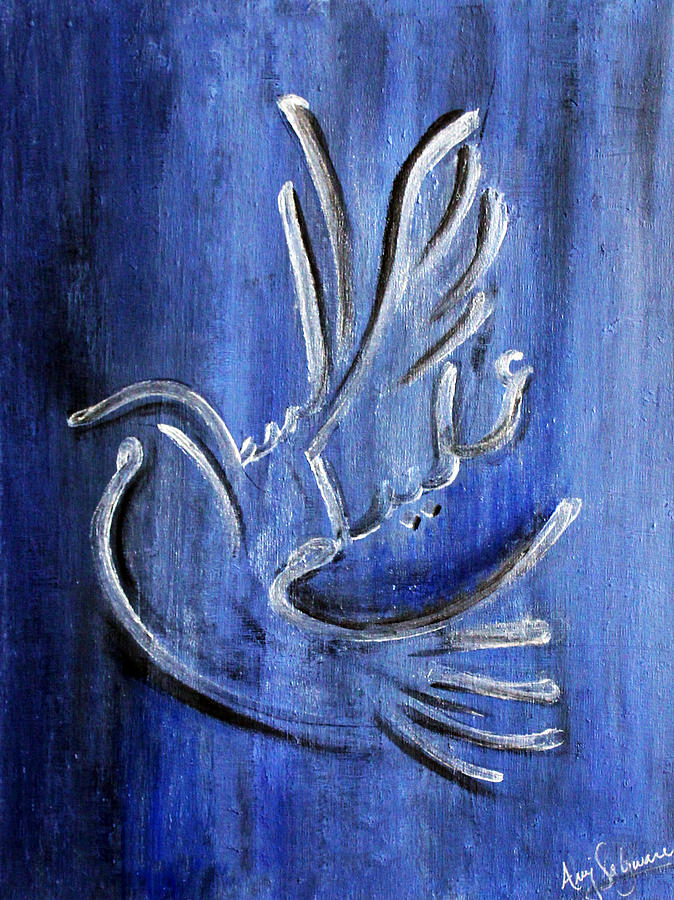 Dove Painting - Salaam by Areej Sabzwari