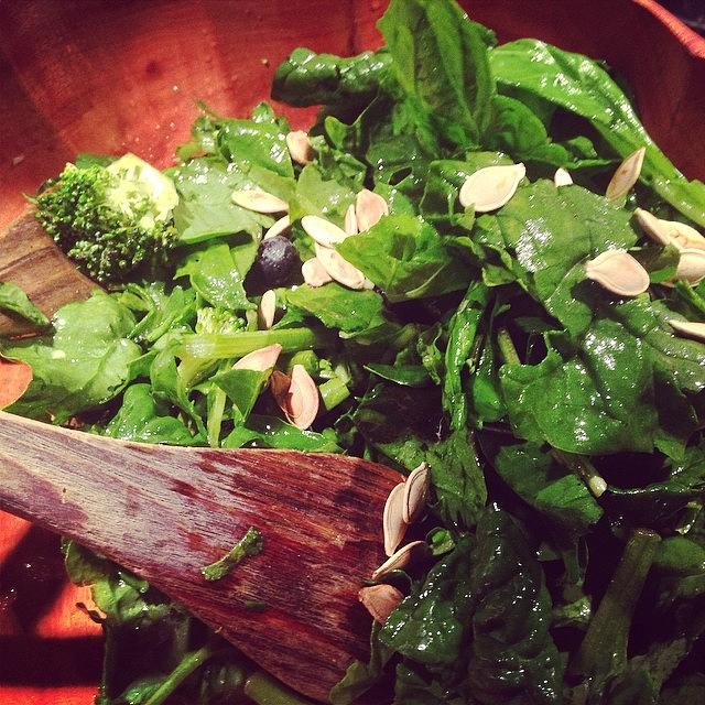 Broccoli Photograph - #salad Of #csa Fresh #spinach #arugula by Beate Weiss-krull