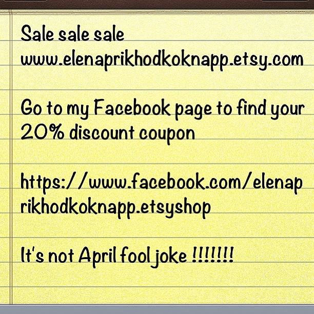 Discount Photograph - Sale Sale #sale #etsy #discount by Elena Prikhodko knapp
