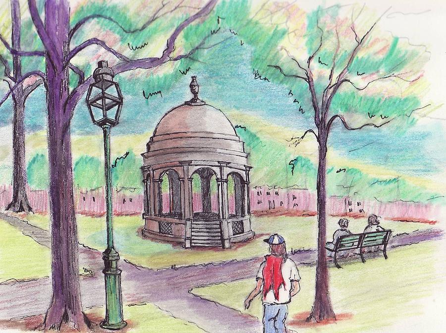 Salem Common Drawing by Paul Meinerth