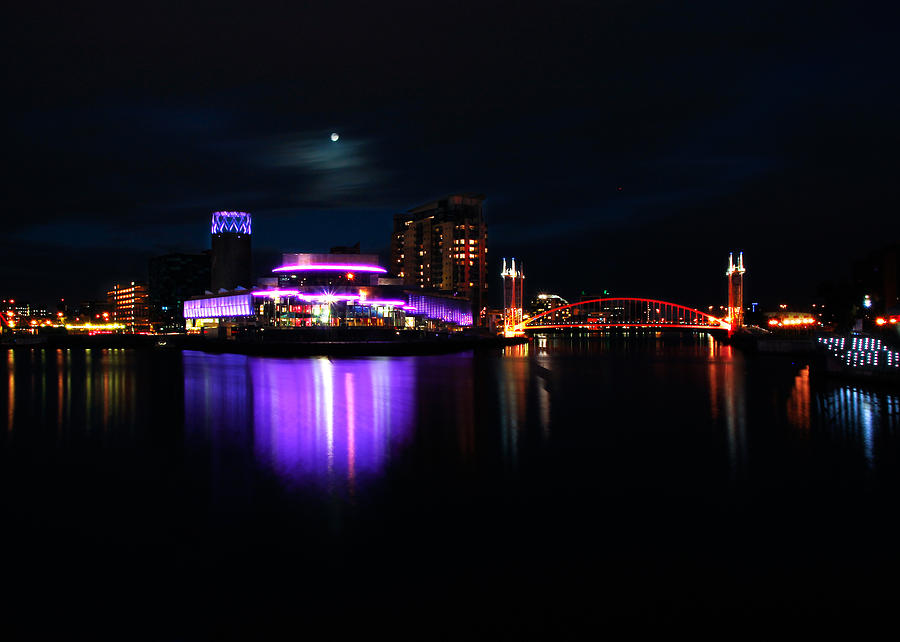 Salford Quays At Night Photograph By Joanne Wilde