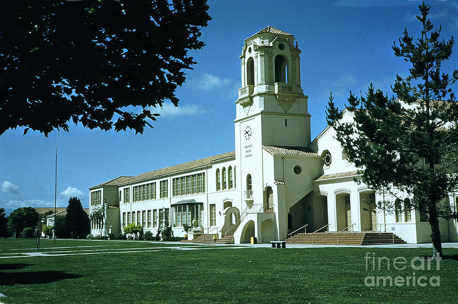 Salinas Photograph - Salinas High School California  Circa 1955 by Monterey County Historical Society
