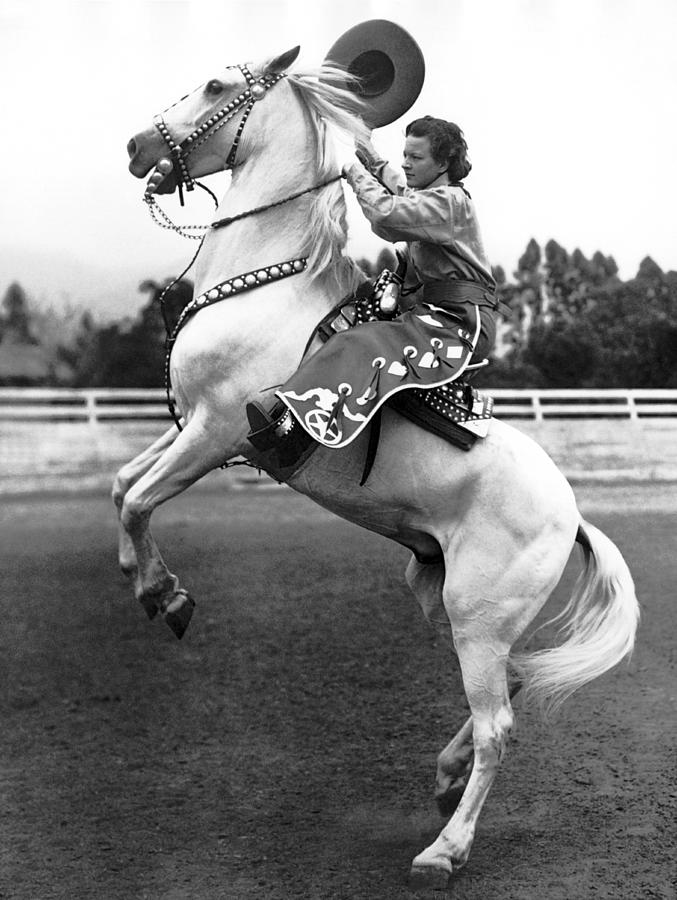 Salinas Rodeo Cowgirl Photograph by Underwood Archives