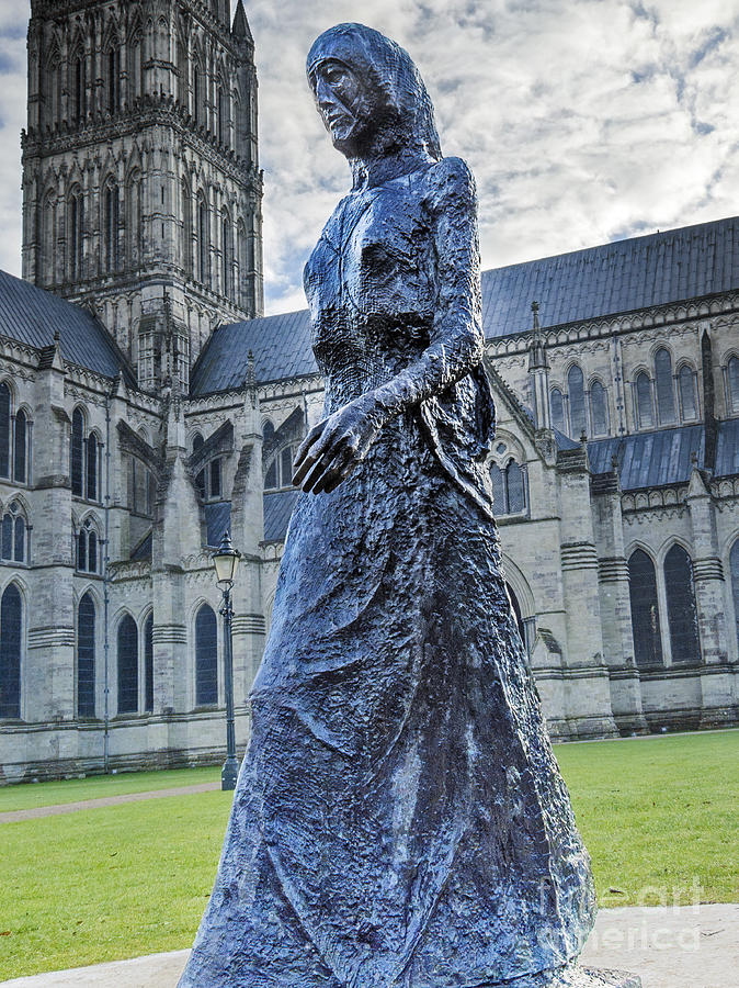Salisbury Cathedral And The Walking Madonna 2 Photograph by Linsey Williams
