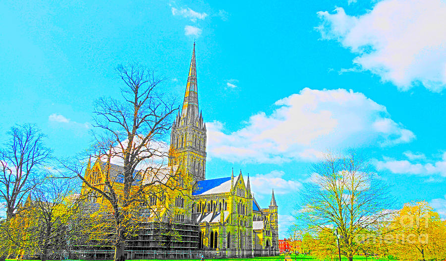 Salisbury Cathedral Digital Art by Andrew Middleton