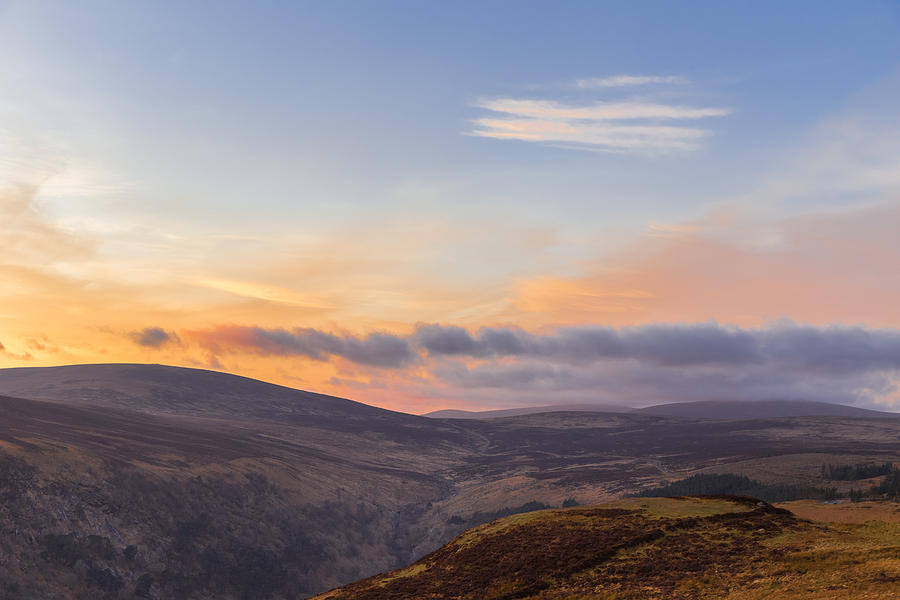 Sally Gap in Wicklow Mountains at twilight Photograph by Semmick Photo