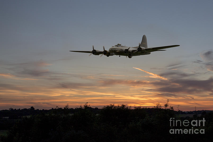 B-17 Flying Fortress Digital Art - Sally Sunset  by Airpower Art