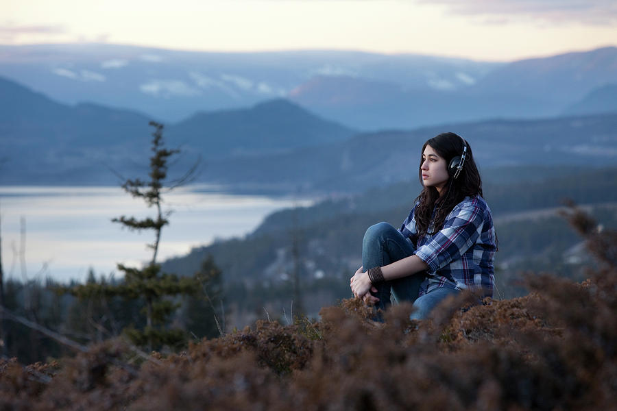 Music Photograph - Salmon Arm, Bc - A Young Woman In Plaid by Craig Pulsifer