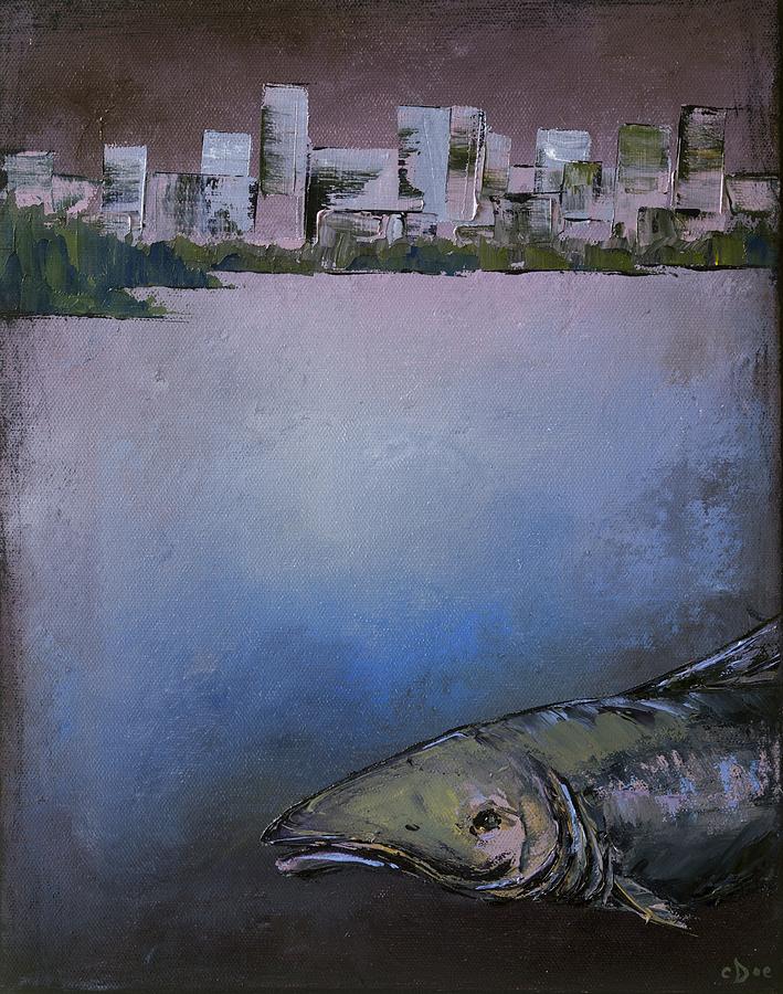 Salmon City Painting by Carolyn Doe