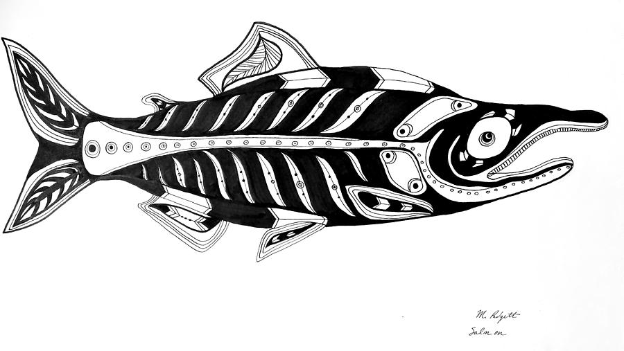 Salmon Drawing - Salmon by Morgan Padgett
