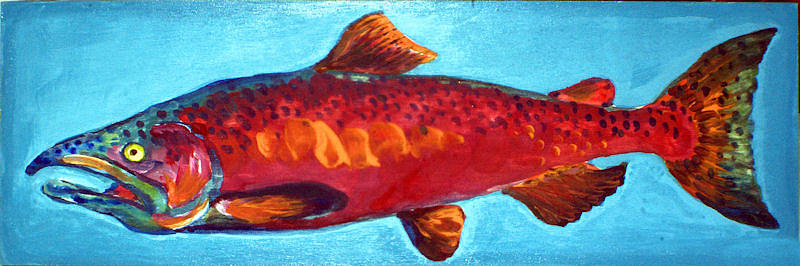 Salmon Painting by Siona Koubek | Fine Art America