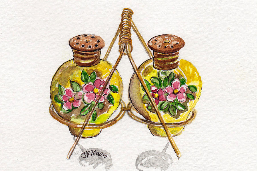 Salt and Pepper Shakers Painting by Julie Maas