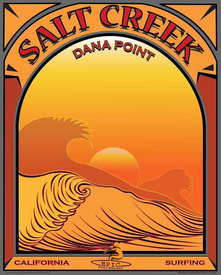 Salt Creek Surfing Dana Point California Digital Art by Larry Butterworth