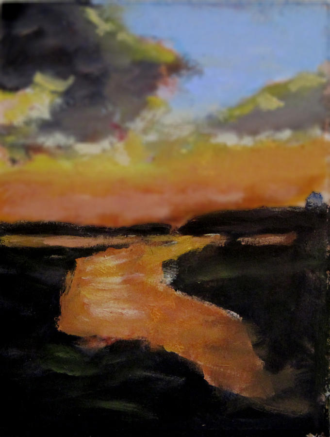 Salt Flat Sunset Painting by David Zimmerman