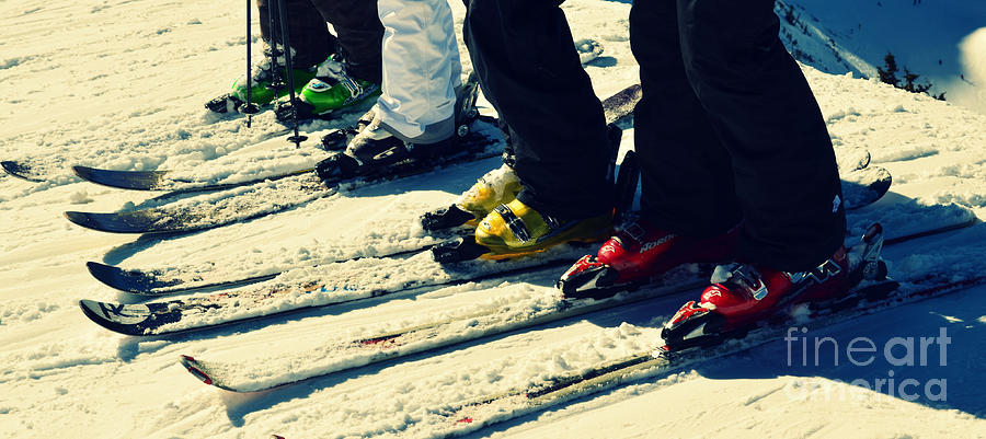 Salt Lake City Ski Boots In Powder Snow Photograph