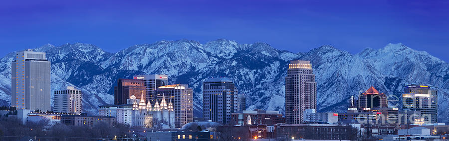 Salt Lake City Skyline - Utah Photograph by Brian Jannsen