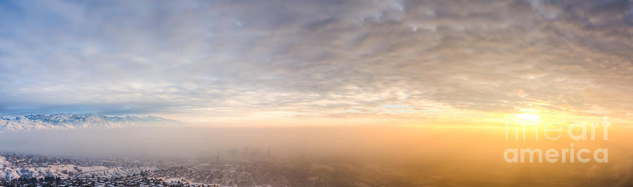 Salt Lake City Smog Sunset Photograph by Michael Ver Sprill