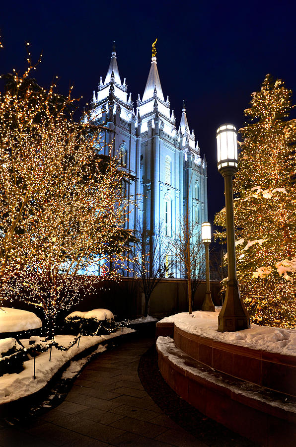 Salt Lake City Temple Square Christmas Lights Photograph by Lane Erickson