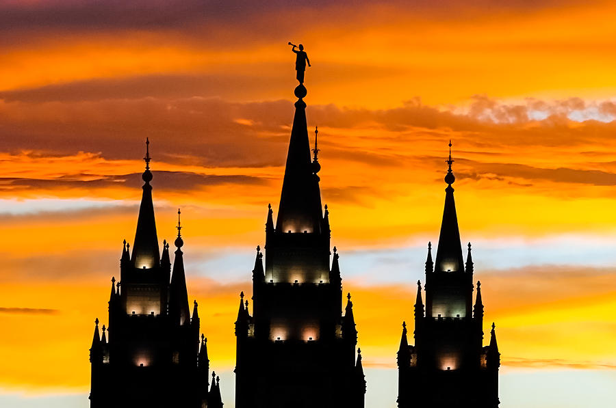 Salt Lake City Temple Sunset Photograph