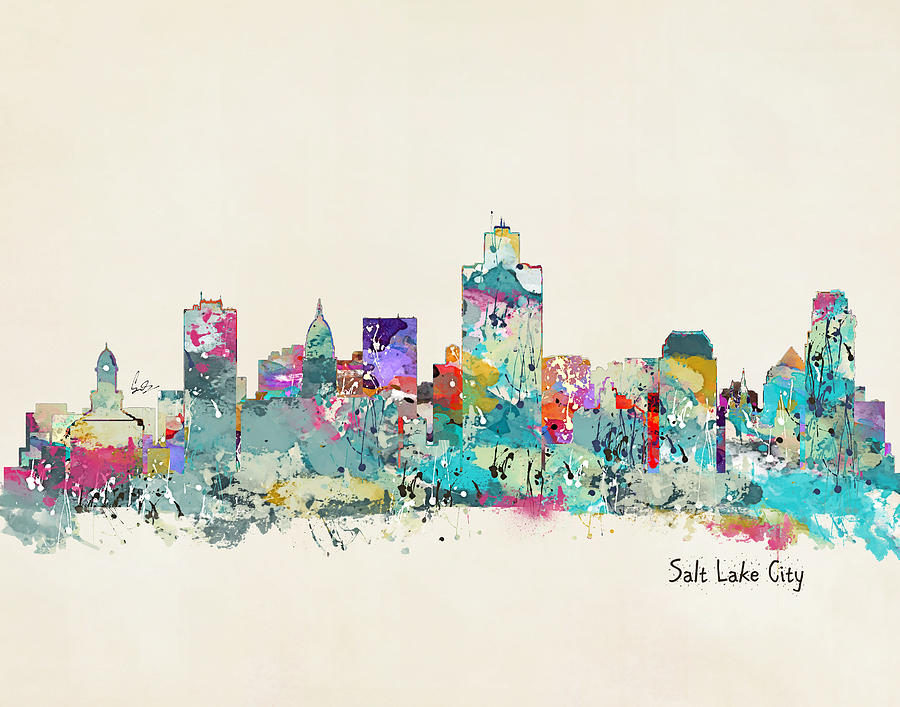 Salt Lake City Painting - Salt Lake City Utah by Bri Buckley
