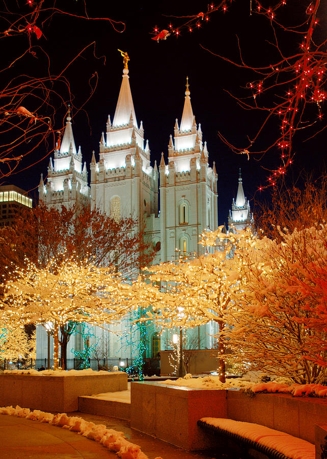 Salt Lake Temple Christmas I Photograph by Tom Stonehocker | Fine Art ...