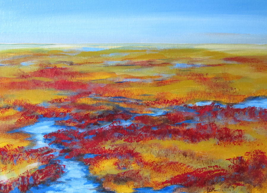 Salt Marsh In Early Autumn Painting by Lorraine Centrella