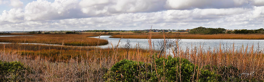 Salt Marsh Panorama Photograph by Paulette B Wright