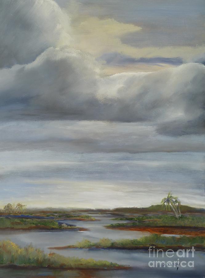 Salt Marsh Storm II Painting by Sally Simon