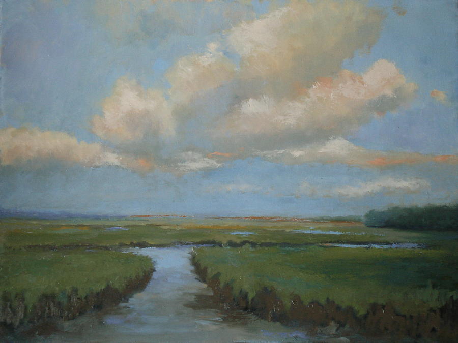 Salt Marshes Summer Day Painting by Jay Quigley