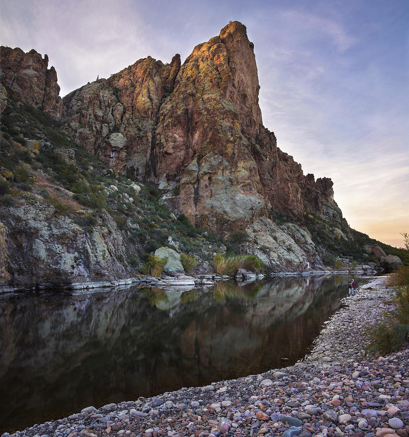 Mirror Photograph - Salt River Arizona Peak 4 by Dave Dilli