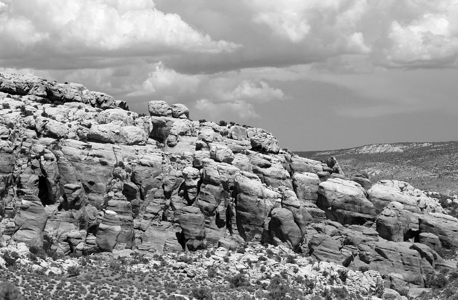 Salt Valley 4 Arches National Park BW Photograph by Mary Bedy