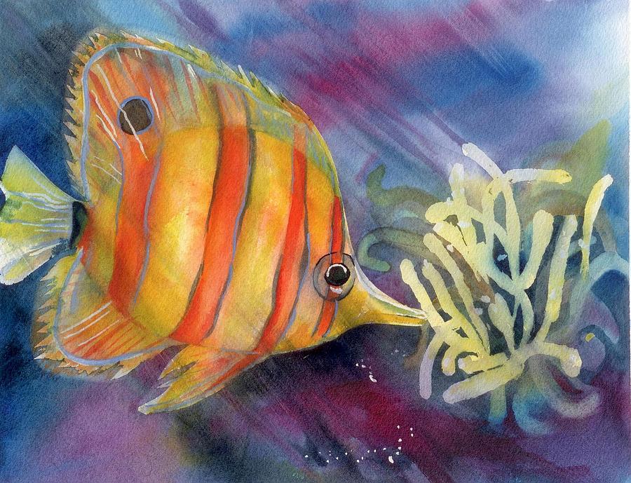Fish Painting - Salt Water Angel  by Rosemarie Franco-Bell