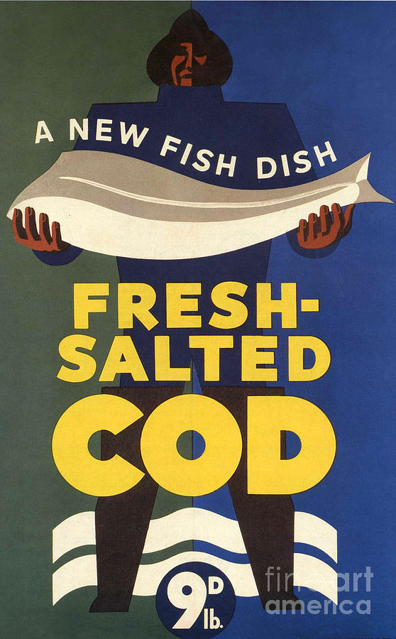 1940s Drawing - Salted-cod 1940s Uk Fish Salted Cod by The Advertising Archives