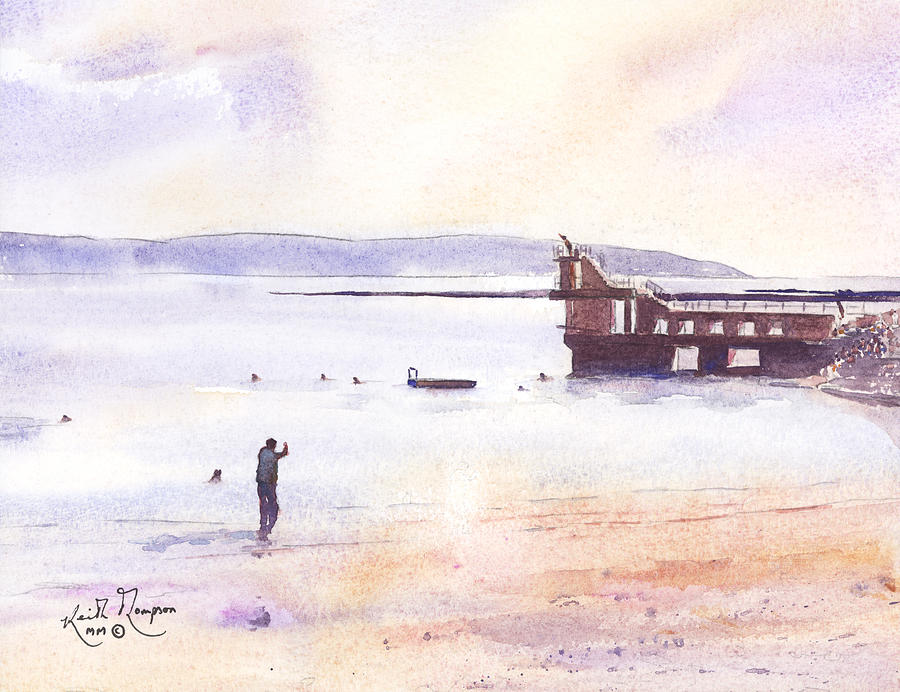 Salthill Strand Galway Bay County Galway Painting by Keith Thompson