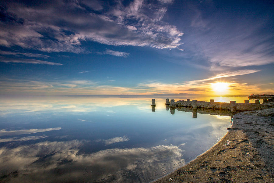 Salton Sea Sunset at Bombay Beach Photograph by Robert Aycock - Pixels