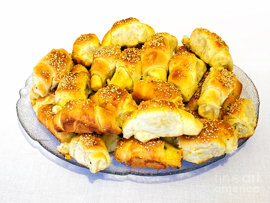 Bread Photograph - Salty croissants by Sinisa Botas