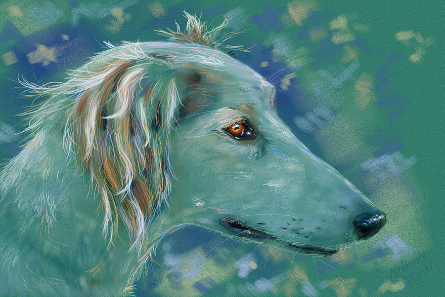 Animal Painting - Saluki Dog Painting by Michelle Wrighton