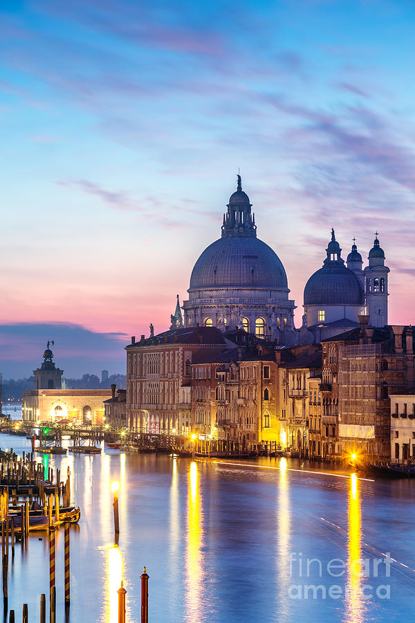 Salute church and Grand Canal at sunrise - Venice Photograph by Matteo Colombo