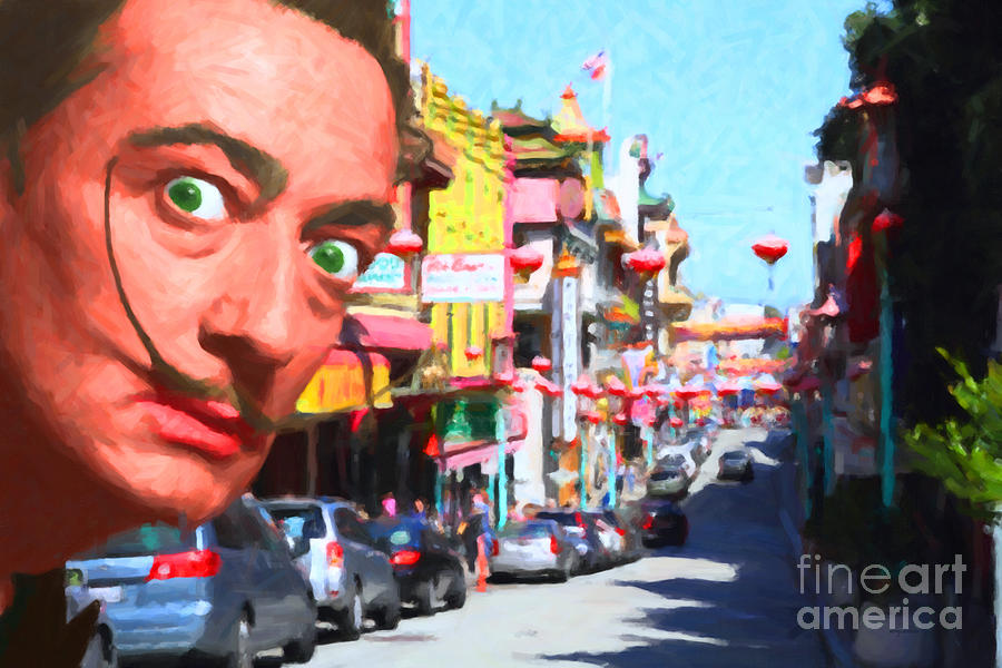 San Francisco Photograph - Salvador Dali Orders Take Out At San Francisco Chinatown 2014121 by Wingsdomain Art and Photography