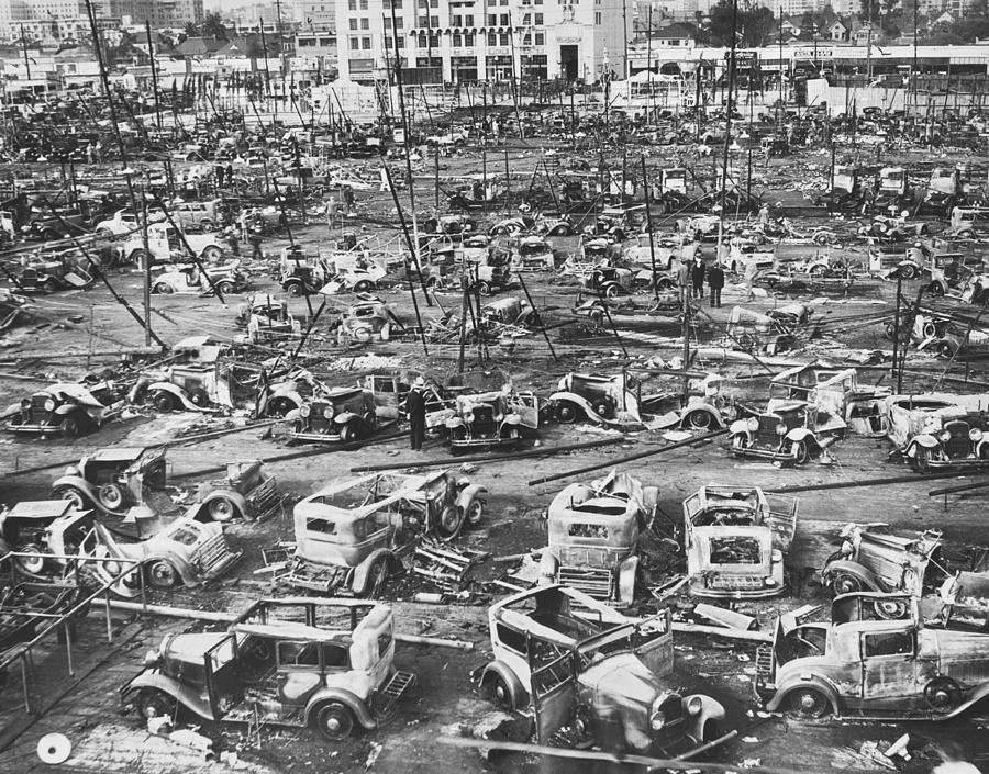 Salvage Yard Row In LA Photograph by Underwood Archives