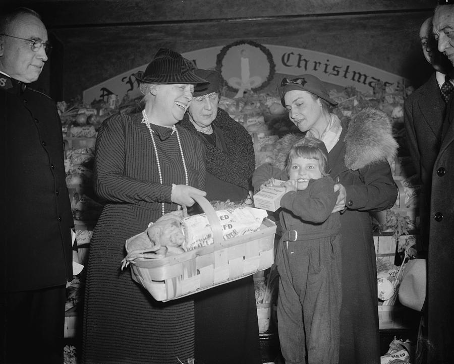 Salvation Army Baskets, 1937 Photograph by Granger
