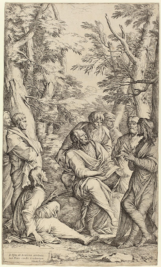 Salvator Rosa Italian, 1615 - 1673, The Academy Of Plato Drawing by ...